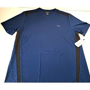 Greg Norman For Tasso Elba Performance Shirt Shark Logo NEW w Tags Blue Golf